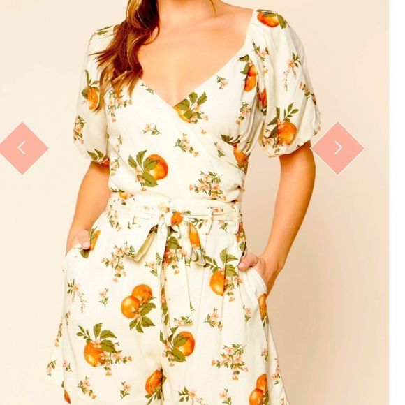 🆕NWT SUGARLIPS PUFF SLEEVE CITRUS CROP TOP - Picture 7 of 12